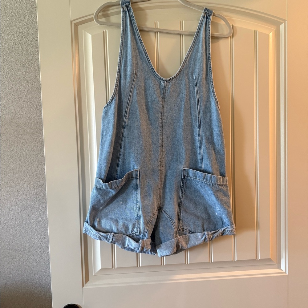 We The Free Sky Blue Denim Jumpsuit